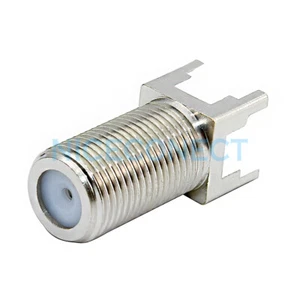 10x F Female Jack Straight Thru Hole Vertical PCB Mount RF Coaxial TV Connector - Picture 1 of 2