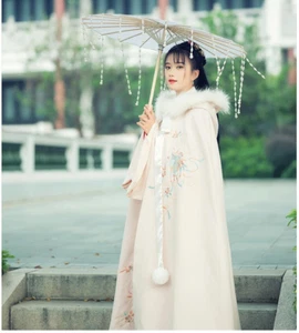 Hanfu Cape Chinese Traditional Winter Velvet Coat Han/Tang/Ming Dynasty Ancient  - Picture 1 of 7