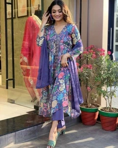 Party Salwar Kameez Pakistani Bollywood New Wedding Indian Designer Dress GOWN - Picture 1 of 5