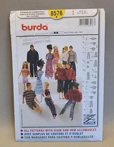 Burda 8576 Fashion Doll/Barbie & Ken Clothes - Sewing Pattern *Uncut New* - Picture 1 of 4