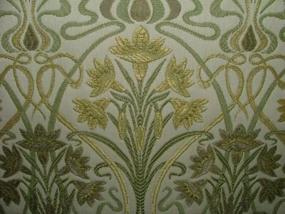 Jugendstil Dick Jacquard Sand Designer Vorhang Polster Kissen Verwendung Stoff - Bild 1 von 4