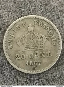 20 CENTIMES 1867 BB NAPOLEON ARGENT FRANCE SILVER QUALITE - Picture 1 of 2