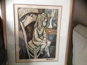 BEAUTIFUL EARLY IVRING AMEN ORIGINAL LITHOGRAPH SIGNED - Picture 1 of 8