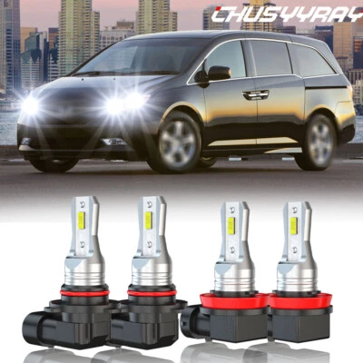 Kit combinado de bombillas de faros LED 6000K haz alto bajo para Honda Odyssey 2011-2017 Foto 1 de 4