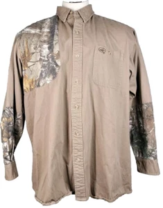 Vintage Redhead Men's 2XL Shooting Shirt Camo Long Sleeve Tan Long Sleeve Logo - Picture 1 of 12