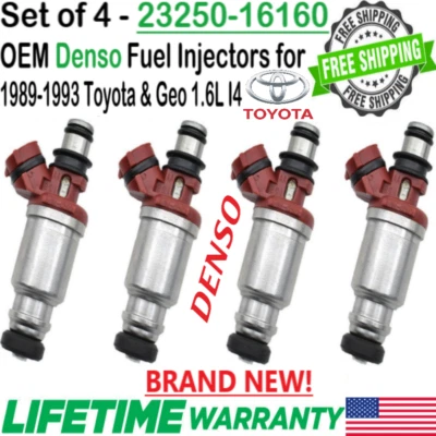 Nuevos inyectores de combustible Denso OEM x4 para Toyota Corolla Celica y Geo Prizm 1989-1993 Foto 1 de 4