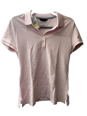 Camisa polo de algodón manga corta de 5 botones Nautica para mujer talla M Aloha rosa 9300ZK Foto 1 de 4