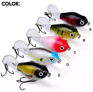 5pcs/set Floating Fishing Lures Bait Whopper Plopper TopWater Rotating Tail Bass - Picture 1 of 10