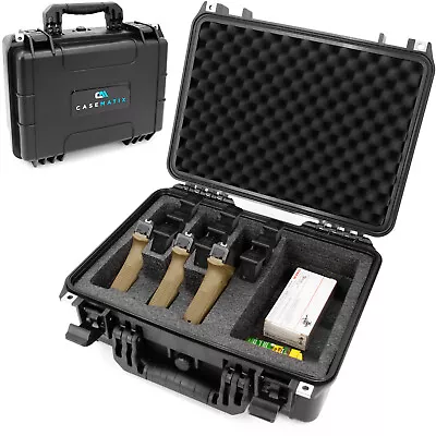 CASEMATIX Pistol Case Holds 3 Handguns and 9 Magazine Storage - Handgun Case - Image 1 of 4