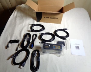 CKL 2 Port USB 3.0 KVM Switch Dual Monitor HDMI 4K 60Hz for 2 Computers 922HUA-3 - Picture 1 of 14