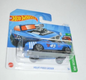 HOT WHEELS 2024 HW REVERSE BRAKE 4/5  - VOLVO P1800 GASSER BLUE ON A SHORT CARD - Picture 1 of 5