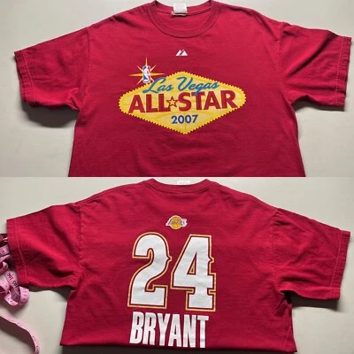 Kobe Bryant #24 2007 NBA All Star Game Los Angeles Lakers Red Majestic T-Shirt M - Image 1 of 4