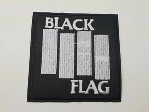 Black Flag Logo iron on or sew on Patch Punk Rock Music Band Henry Rollins - Picture 1 of 2