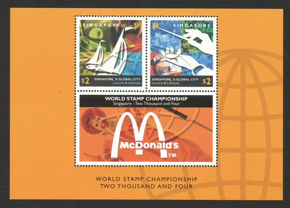 SINGAPUR 2002 GLOBAL CITY (OCIO Y ESTILO DE VIDA) ETIQUETA MCDONALD'S HOJA DE RECUERDO Foto 1 de 1