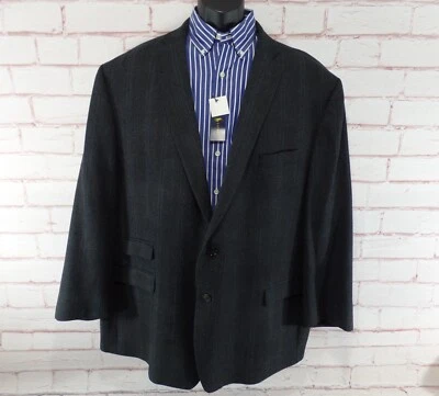 Ralph Lauren Mens 54R Gray Plaid Sport Coat Blazer Suit Jacket Ticket Pocket - Image 1 of 4