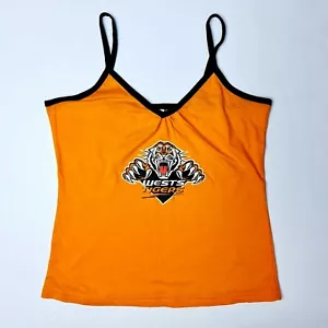 NRL West Tigers Size 12 Orange Graphic Print Singlet Top - Picture 1 of 6