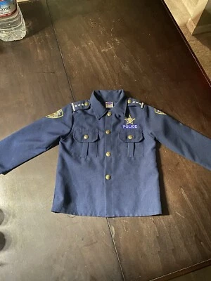 Police Officer Halloween Costume Youth Kids Size Small 4/6 Navy Blue 911 Cop USA - Image 1 of 4