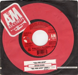 Bryan Adams, Rod Stewart, Sting – All For Love 1993 A&M Rock VG+ - Picture 1 of 2