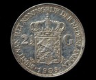 1939 Kingdom Netherlands Wilhelmina 2 1/2 Gulden .720 silver coin