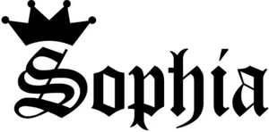 Sophia Vinyl Aufkleber Aufkleber Kron Name altes Englisch - Größe & Farbe wählen - Bild 1 von 2