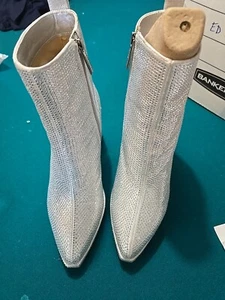 Stefaniya Nina Damenstiefel Strass Silber Größe 7 " - Bild 1 von 8