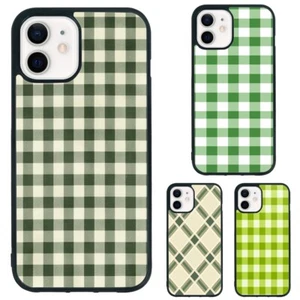 green white striped checkered Rugged Cover For Samsung Galaxy Apple iPhone - Picture 1 of 25