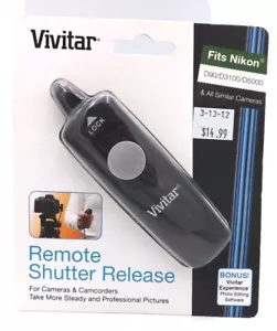 Vivitar Remote Shutter Release for Nikon D90/ D3100/ D5000 - Picture 1 of 2