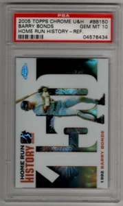 2005 Topps Chrome U&H Barry Bonds Home Run History Refractor PSA 10 Gem #BB150 - Picture 1 of 2