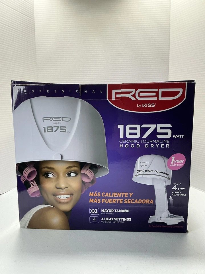 Red by Kiss 专业 1875 瓦陶瓷碧玺罩吹风机工作正常! — 第 1/4 张图片