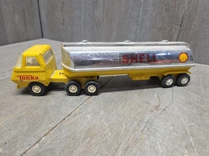 Vintage Mini Tonka Öl/Gas Shell Semi Tanker Druckguss 10" Metall Spielzeug LKW 55010 - Bild 1 von 12