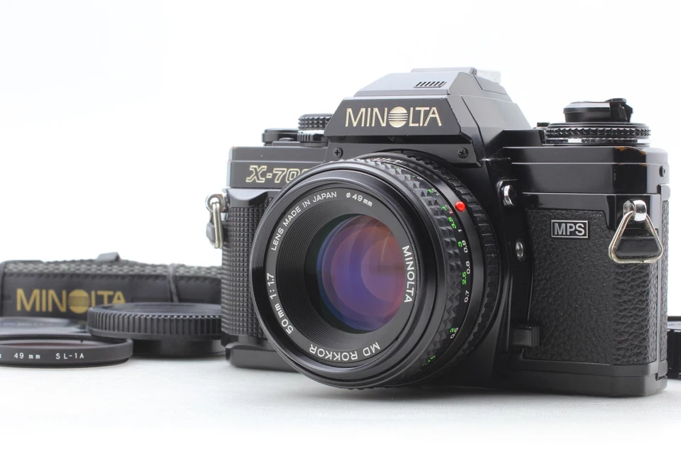 [N MINT] Minolta New X-700 Black Film Camera MD ROKKOR 50mm F1.7 Lens From JAPAN - Image 1 of 4
