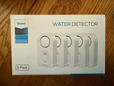 Govee Water Detector Sensor 5 Pack Model H5054 White Drip Leak Detection - Image 1 of 4