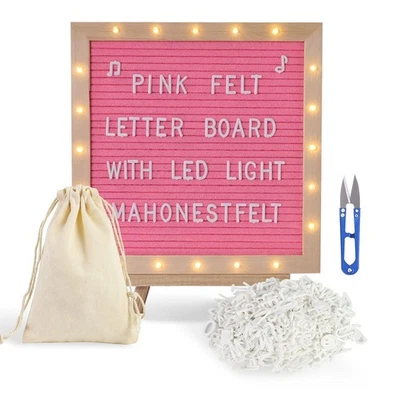 Pink Felt Letter Board with Stand, Built-in Lights With Tripod Stand and Wall... - Image 1 of 4