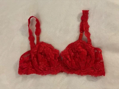 LA PERLA «Черная этикетка» Race красный цветочный кружева UW бюстгальтер 36C/3 без подкладки, с подкладкой   - Изображение 1 из 4