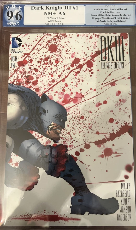 💎🔑🔥Dark Knight III The Master Race #1 1:100 Frank Miller Variant 9.6 Slab - Image 1 of 4