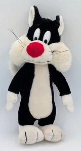🐱 24K Co Sylvester Cat - Looney Tunes 1993 Peluche 15" De Colección Relleno Blanco y Negro - Imagen 1 de 7