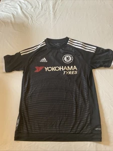 Camiseta deportiva de fútbol Adidas Chelsea ~ negra ~ neumáticos Yokohama ~ juvenil XL - Imagen 1 de 13