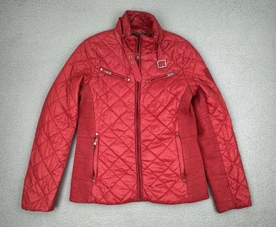 Chaqueta Ralph Lauren LRL Mujer S Roja Moto Acolchada Nylon Cremalleras Moto Foto 1 de 4