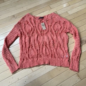 American Eagle Outfitters Pink Sweater NWT Open Loose Knit Sz Small Pretty - Picture 1 of 8