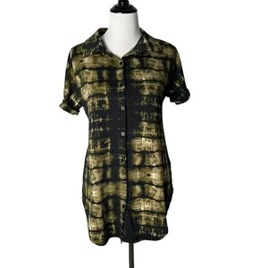 LuLaRoe BOHO Grunge Tie Dye Button Up Shirt Earthy Festival Tunic Top Size XS - Picture 1 of 11