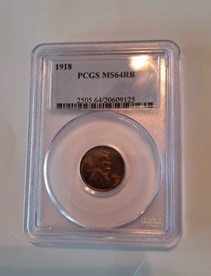 1918 PCGS MS64 RB Lincoln - Image 1 of 2