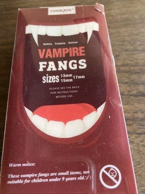 COOLJOY 3 Tamaños Colmillos de Vampiro Dientes con Adhesivo Halloween Juegos con disfraces Accesorios...  Foto 1 de 2