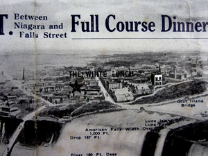 Vintage Restaurant Menu The White Lunch Niagara Falls Illustrated Map NY 1930s - Picture 1 of 7