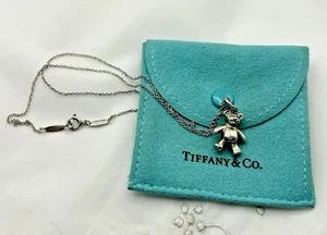 Tiffany & Co Elsa Peretti Sterlingsilber Teddybär Anhänger 16" Halskette - Bild 1 von 7