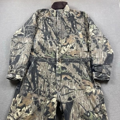 Vintage Mossy Oak Camo Coveralls Mens Large Hunting Snow Full Suit Insulating - Image 1 of 4