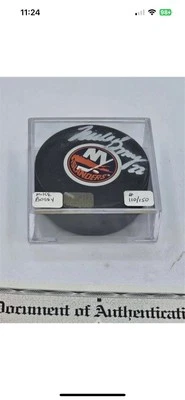 Disco firmado por Mike Bossy New York Islanders - Fleer certificado de autenticidad Foto 1 de 4