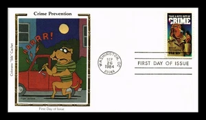US COVER CRIME PREVENTION MCGRUFF THE CRIME DOG FDC COLORANO SILK CACHET - Picture 1 of 2