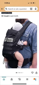 Portabebés Táctico Ergonómico Soporte Lumbar Bebé-Niño Pequeño 8-33lbs Negro - Imagen 1 de 13