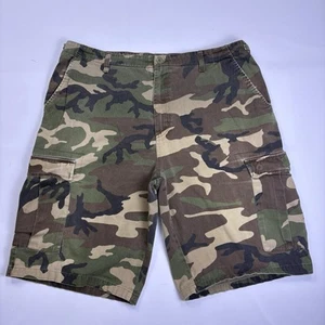 Military Men’s XXL 42x12 Woodland Camo Cargo Fatigue Shorts Adjustable Utility - Picture 1 of 14