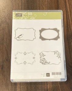 Stampin Up Cling Stamp Set 123442 “Four Frames” Arts & Craft Christmas Tags - Picture 1 of 3